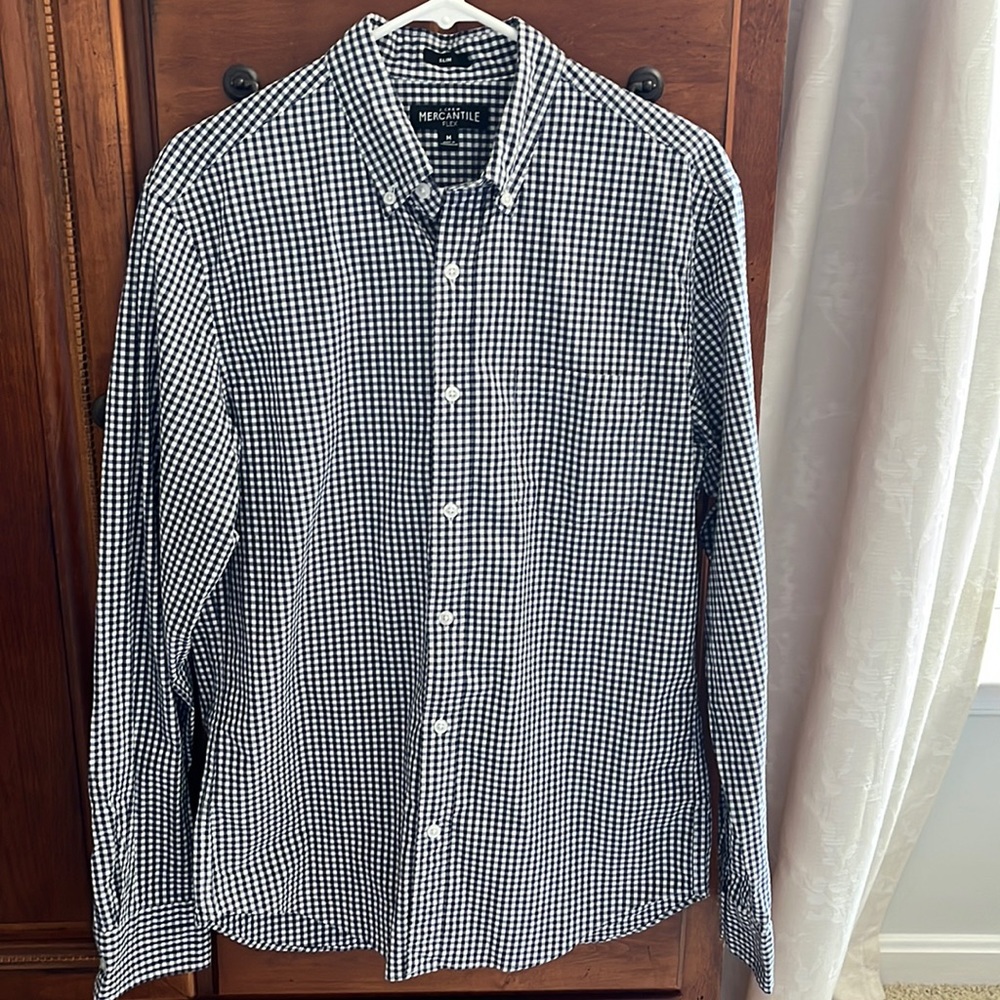 J. Crew Blue Check Button Down Shirt